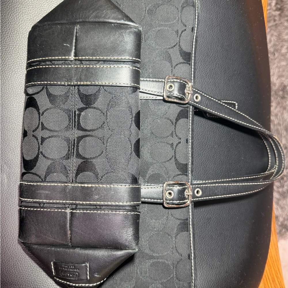 Coach Black Monogram Handbag COACH Small Satchel Handbag Great condition - Picture 3 of 10